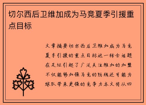 切尔西后卫维加成为马竞夏季引援重点目标